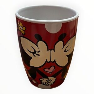 Disney Minnie Mouse Polka Dot Ceramic‎ Coffee Mug Red Pink Galerie 28021 Used